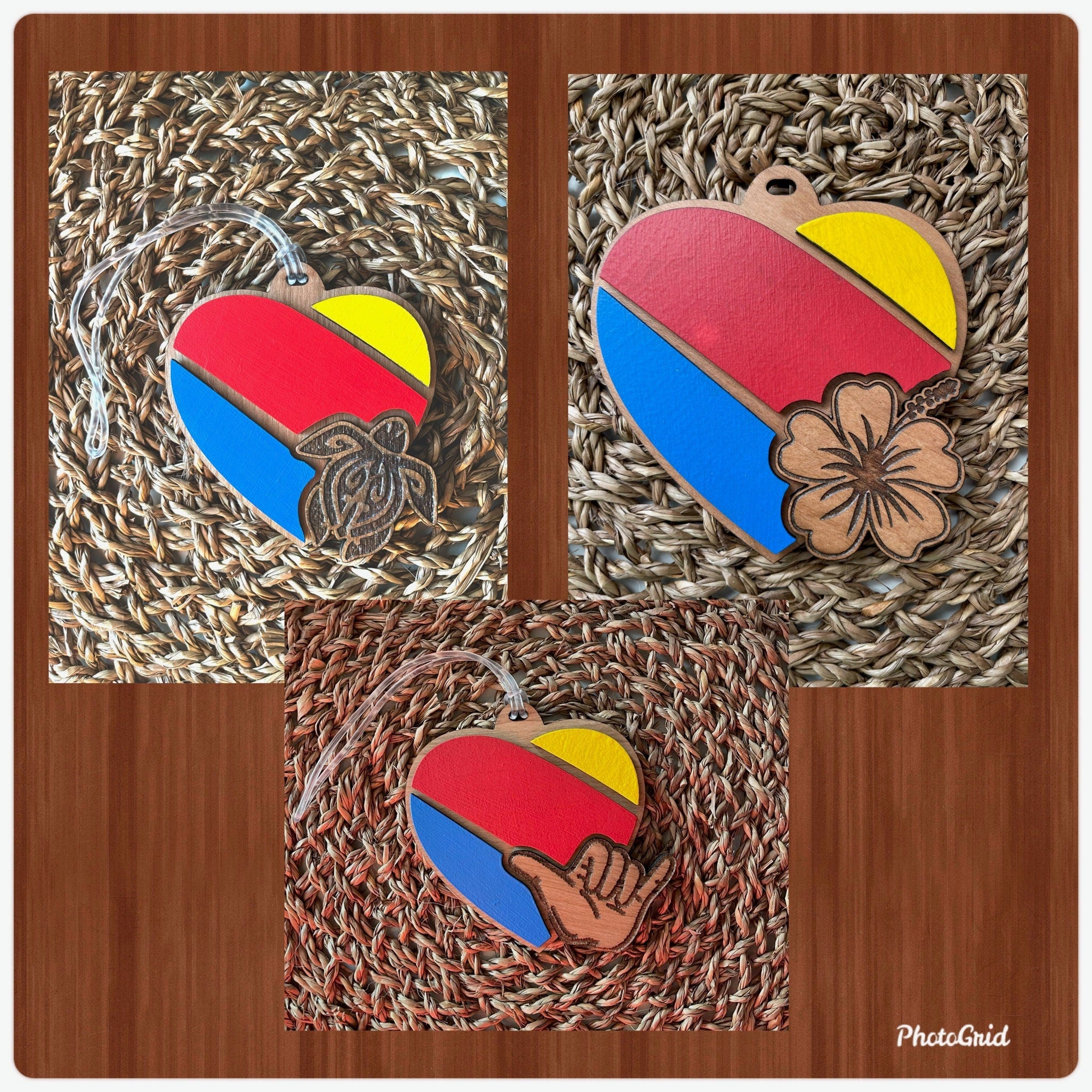 Hawaiian-inspired engraved luggage tag