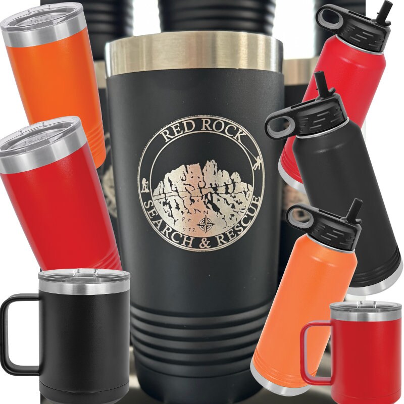 Custom engraved red rock search and rescue team gift